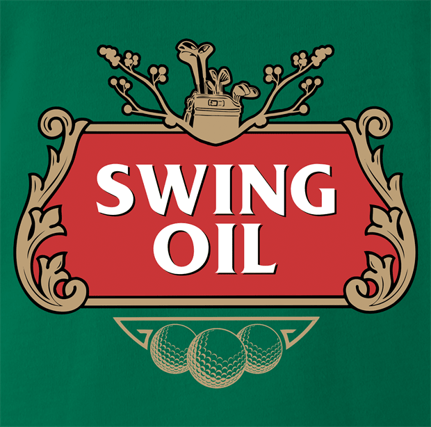 Funny Golf Swing Oil Parody Green T-Shirt For Golfers