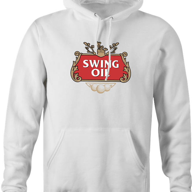 Funny Golf Swing Oil Parody White Hoodie For Golfers