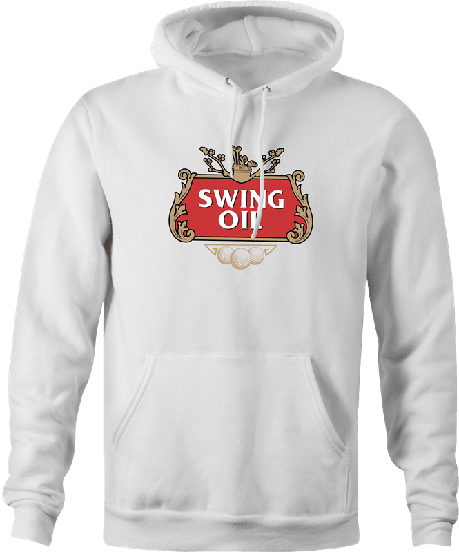 Funny Golf Swing Oil Parody White Hoodie For Golfers