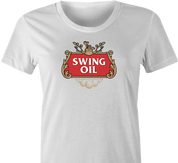 Funny Golf Swing Oil Parody White Women's T-Shirt For Golfers