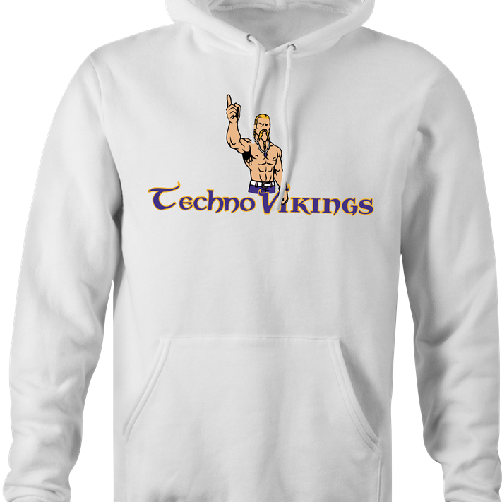 minnesota vikings logo parody techno viking hoodie white