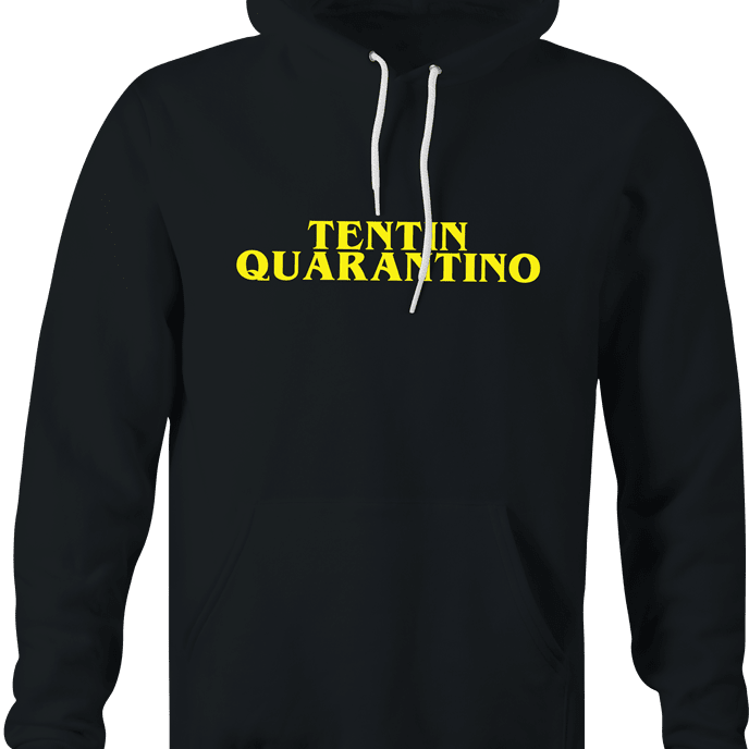 funny quentin tarantino - Coronavirus COVID-19 Parody black men's hoodie