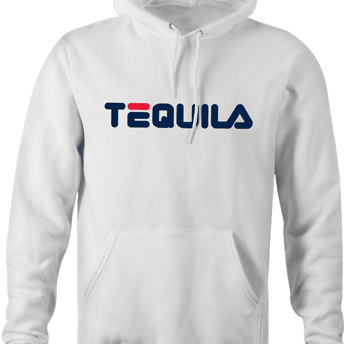 funny drinking tequila hoodie white 