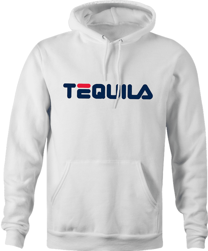 funny drinking tequila hoodie white 