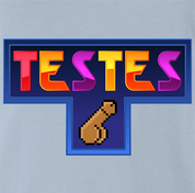 funny tetris testicles video game t-shirt men's light blue