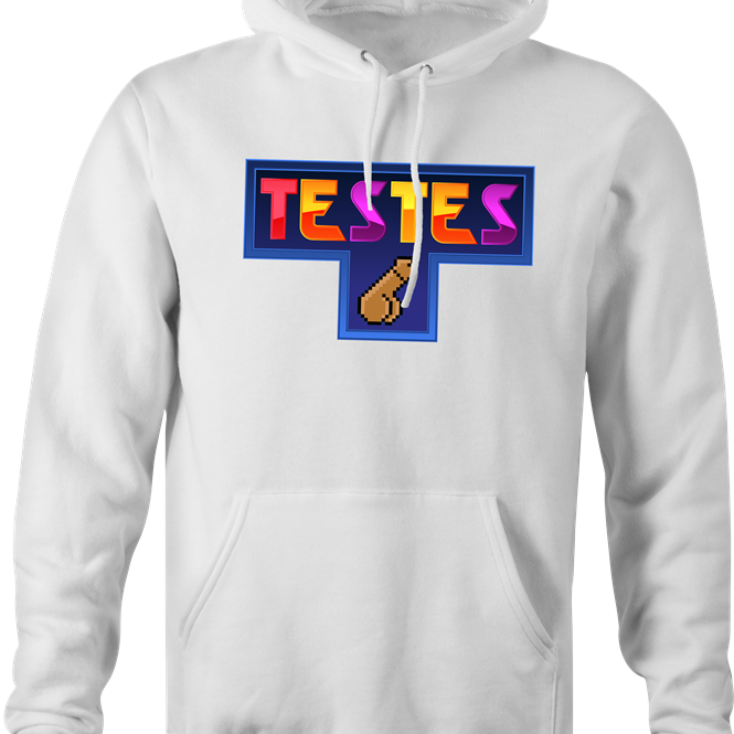 funny tetris testicles video game hoodie men's white