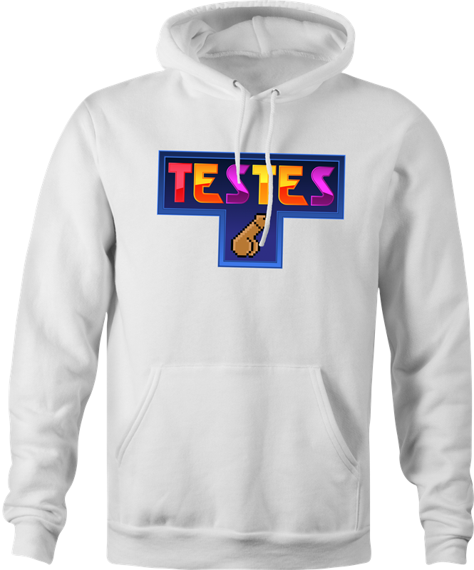 funny tetris testicles video game hoodie men's white