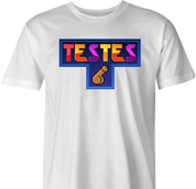 funny tetris testicles video game t-shirt men's white