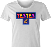 funny tetris testicles video game t-shirt women's white