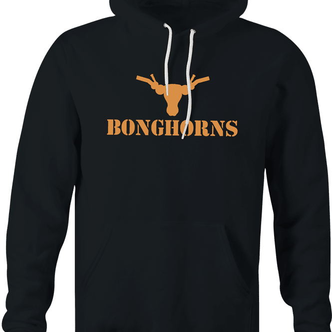 Funny Texas Longhorns Smoking Weed Bong Parody Mashup Parody black hoodie