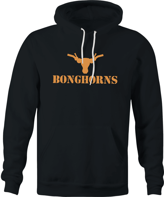 Funny Texas Longhorns Smoking Weed Bong Parody Mashup Parody black hoodie