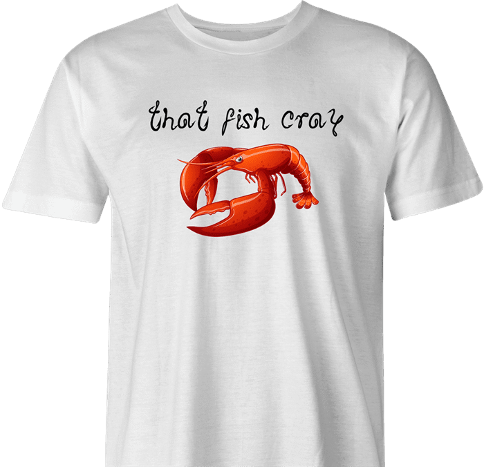 funny cray crawfish t-shirt white men's