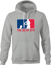 Funny bear jew baseball logo hoodie men's grey