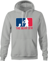 Funny bear jew baseball logo hoodie men's grey