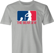 Funny bear jew baseball logo t-shirt men's grey