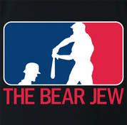 Funny bear jew baseball logo t-shirt men's black