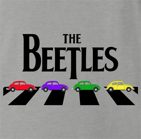 funny The Beatles an beetle volkswagon parody parody t-shirt ash