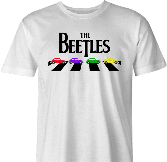 funny The Beatles an beetle volkswagon parody parody t-shirt white men's 