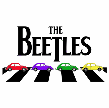 funny The Beatles an beetle volkswagon parody parody t-shirt white 