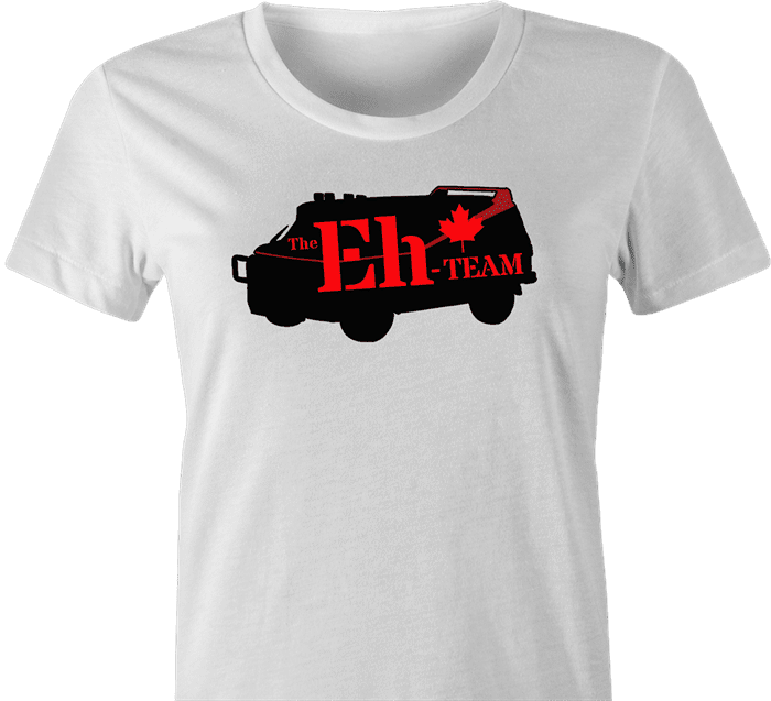 funny team canada t-shirt white women's