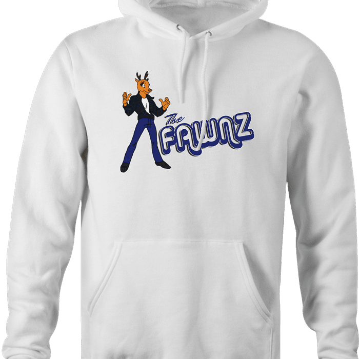 funny Happy Days Fonz The Fawnz Deer parody t-shirt white men's hoodie