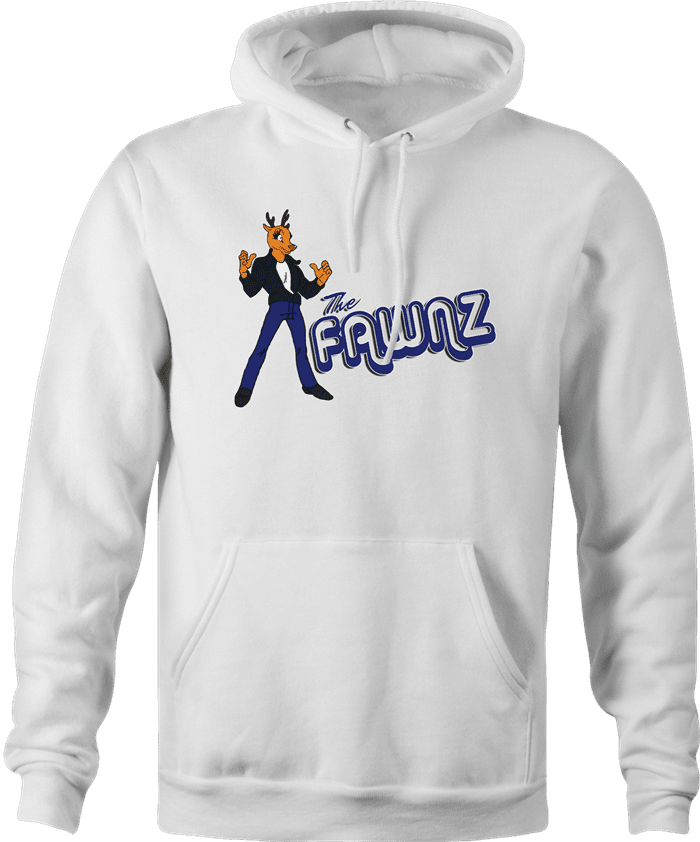 funny Happy Days Fonz The Fawnz Deer parody t-shirt white men's hoodie