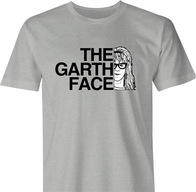 funny Wayne's World Funny Garth Face men's t-shirt