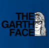 funny Wayne's World Funny Garth Face royal blue t-shirt