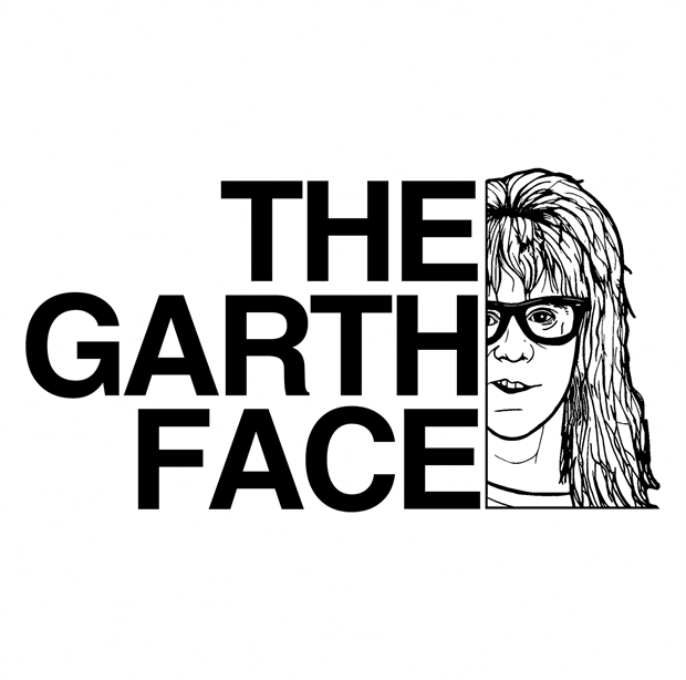 funny Wayne's World Funny Garth Face white tee