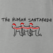 Funny Human Centipede Christmas Parody - Santa Ash Grey T-Shirt