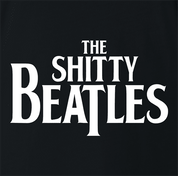 funny Wayne's world shitty beatles t-shirt black