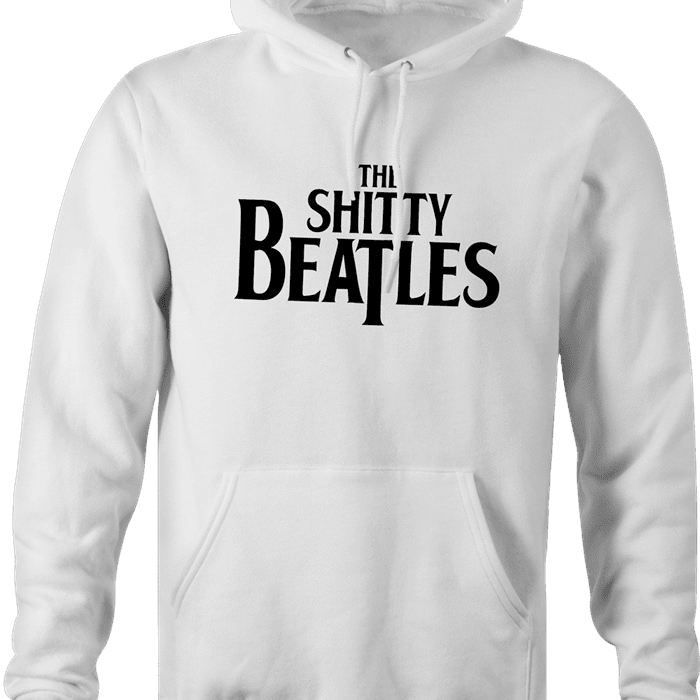 funny Wayne's world shitty beatles t-shirt white men's hoodie