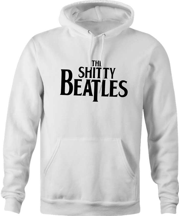 funny Wayne's world shitty beatles t-shirt white men's hoodie