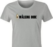 funny Big Lebowski The Dude Walking Dead Mashup t-shirt women's Ash Grey