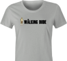 funny Big Lebowski The Dude Walking Dead Mashup t-shirt women's Ash Grey