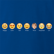 funny owen wilson wow emoji t-shirt royal blue