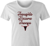 Funny Thoughts Become Things - Thongs Parody White Women's T-Shirt