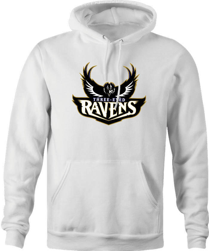 Funny Gam of thrones football Three Eyed Ravens ash hoodie 
