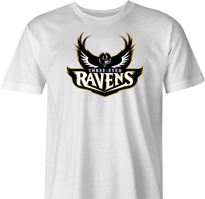 Funny Gam of thrones football Three Eyed Ravens men's ash t-shirt 