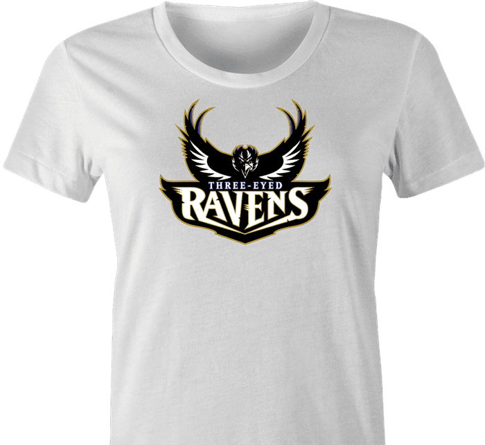 Funny Gam of thrones football Three Eyed Ravens women's ash t-shirt 