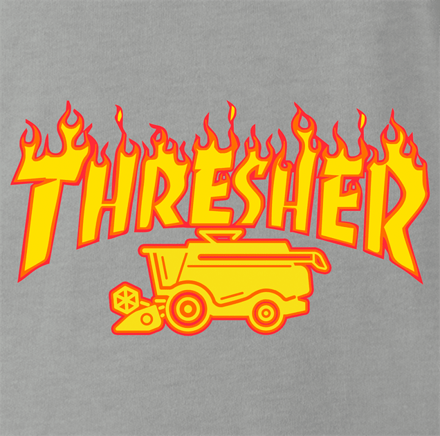 funny Farming Thresher Parody Ash Grey T-Shirt