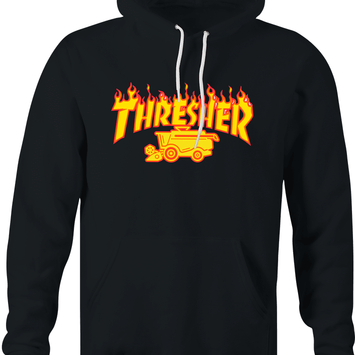 funny Farming Thresher Parody black hoodie