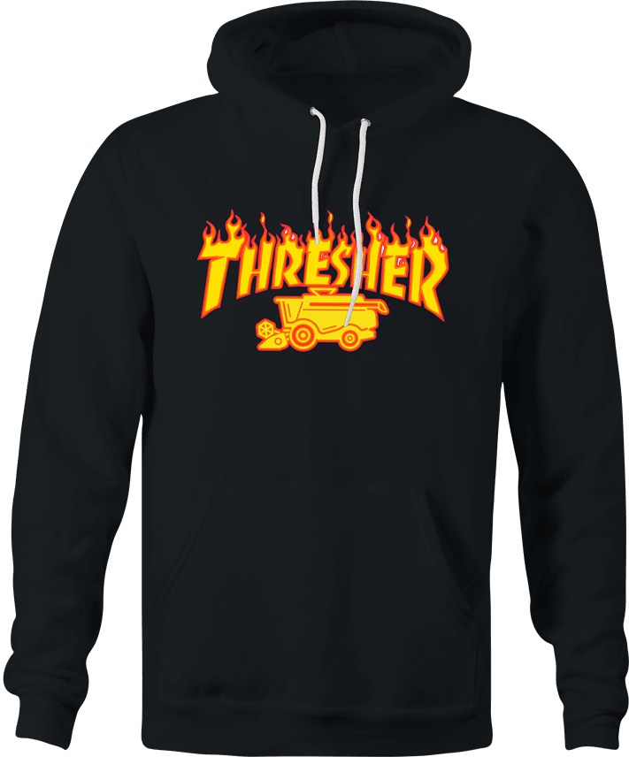 funny Farming Thresher Parody black hoodie