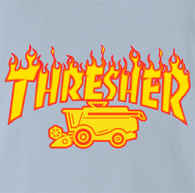 funny Farming Thresher Parody Light Blue T-Shirt