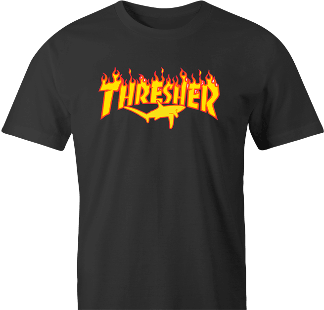 funny Thresher Shark Thrasher Magazine Mashup | Shark Week Parody men's T-Shirt