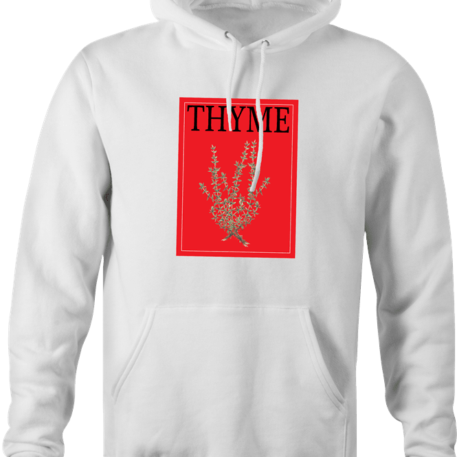 Funny Thyme | Time Magazine Mashup Parody White Hoodie