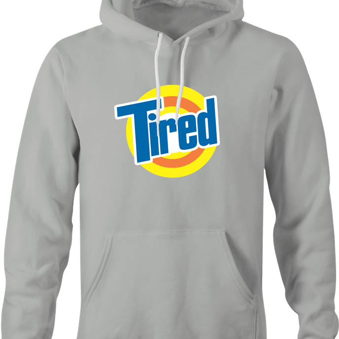 Funny Tired Tide Mashup | Exhausting Parody Ash Grey Hoodie