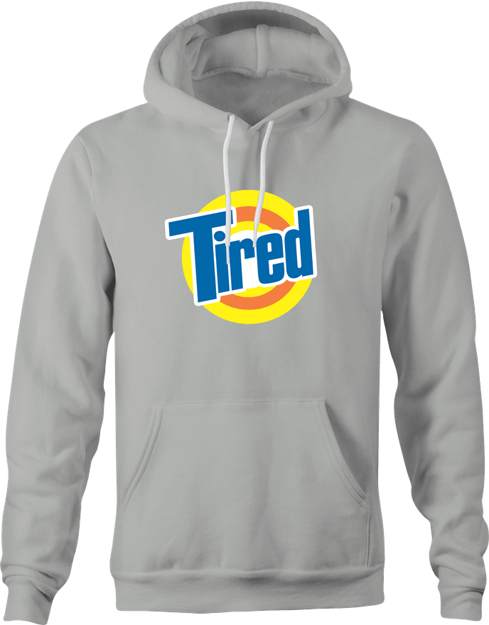 Funny Tired Tide Mashup | Exhausting Parody Ash Grey Hoodie