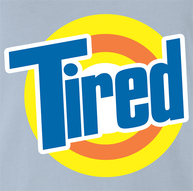 Funny Tired Tide Mashup | Exhausting Parody Light Blue T-Shirt