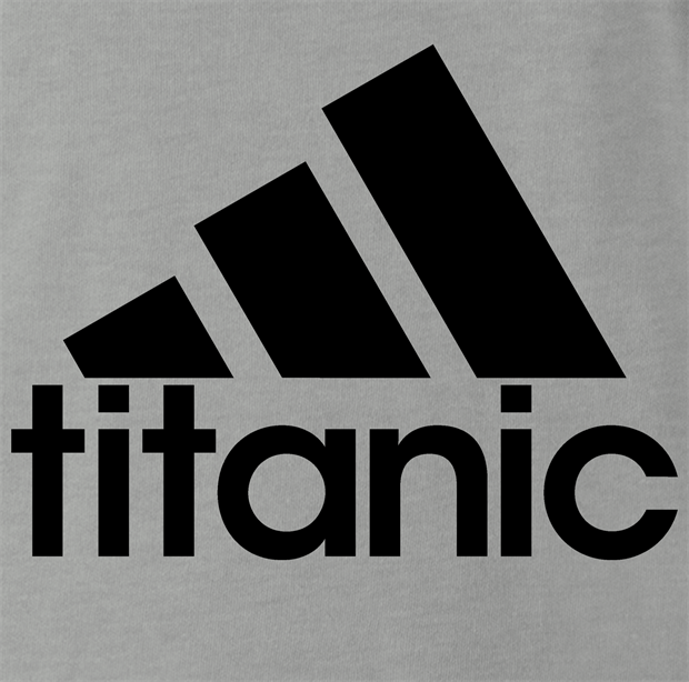 funny adidas logo titanic iceberg parody t-shirt men's grey